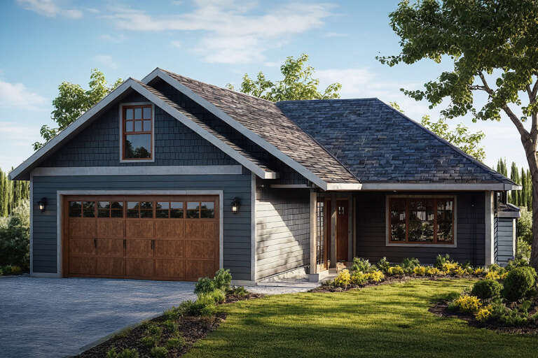 House Plan House Plan #14296 Angled Front Elevation