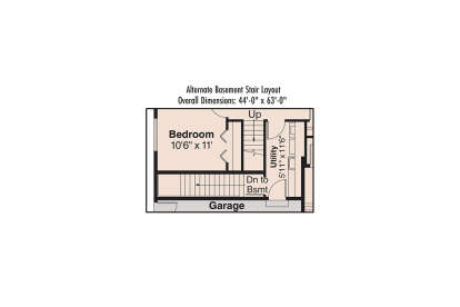 Main Floor w/ Basement Stairs Location for House Plan #035-00591