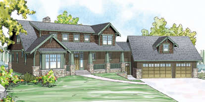 Craftsman House Plan #035-00592 Elevation Photo