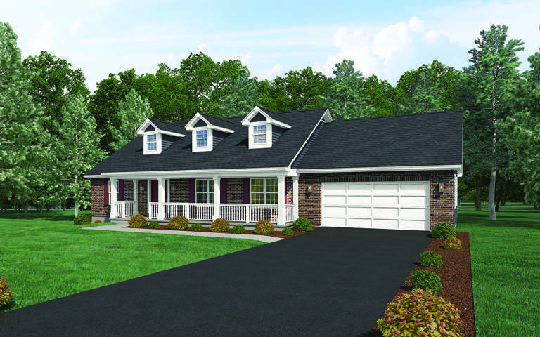 House Plan House Plan #14298 Angled Front Elevation