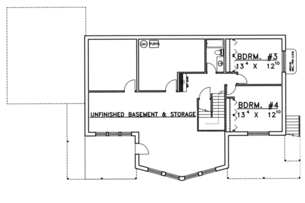 Basement Floor for House Plan #039-00167