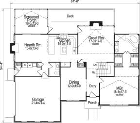 Floorplan 1 for House Plan #5633-00025