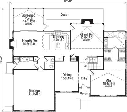 Floorplan 1 for House Plan #5633-00025
