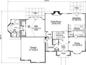 Floorplan 1 for House Plan #5633-00030