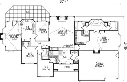 Floorplan 1 for House Plan #5633-00031