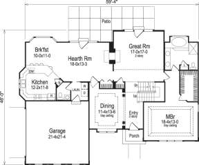 Floorplan 1 for House Plan #5633-00033