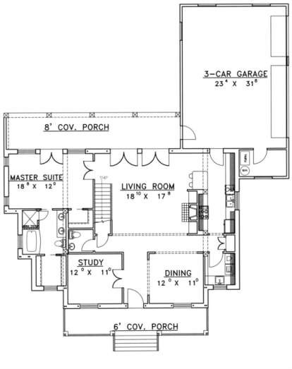 First Floor for House Plan #039-00168