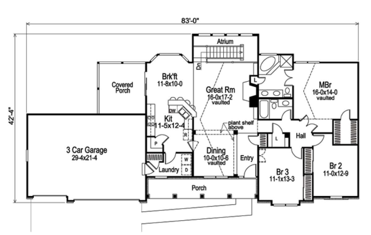 Floorplan 2 for House Plan #5633-00034