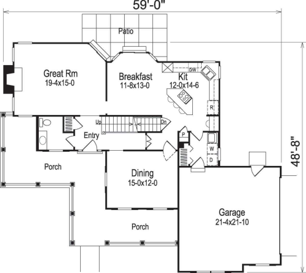 Floorplan 1 for House Plan #5633-00035
