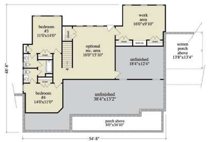 Floorplan 1 for House Plan #5458-00052