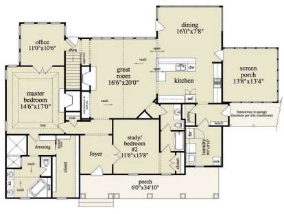 Floorplan 2 for House Plan #5458-00052