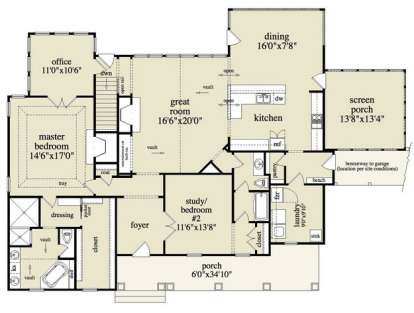 Floorplan 2 for House Plan #957-00052