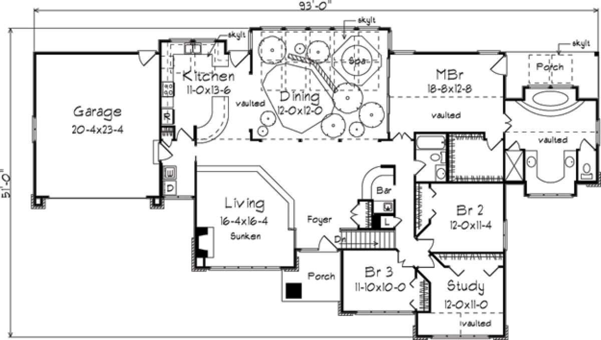 Floorplan 1 for House Plan #5633-00036