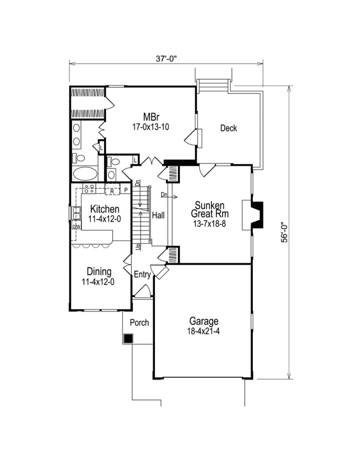 Floorplan 1 for House Plan #5633-00038