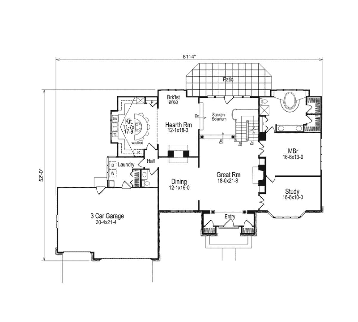 Floorplan 1 for House Plan #5633-00040