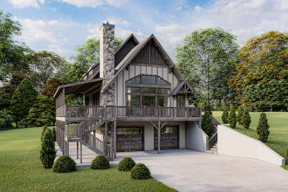 Lake Front House Plan #5738-00002 Elevation Photo