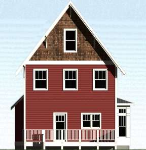 Narrow Lot House Plan #5738-00009 Elevation Photo