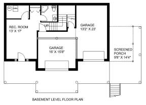Basement Floor for House Plan #039-00170