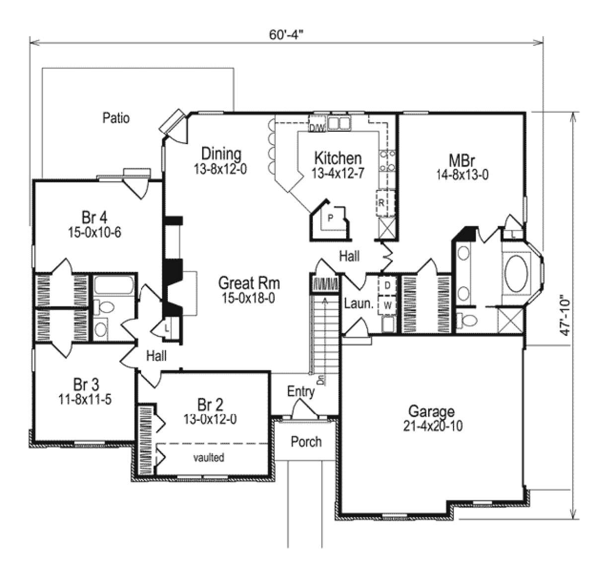 Floorplan 1 for House Plan #5633-00041