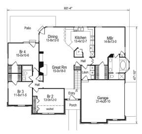 Floorplan 1 for House Plan #5633-00041
