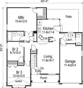 Floorplan 1 for House Plan #5633-00048