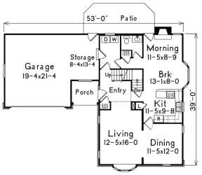 Floorplan 1 for House Plan #5633-00051