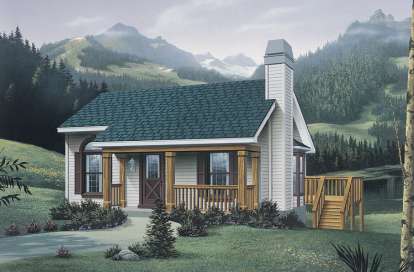 Cabin House Plan #5633-00059 Elevation Photo