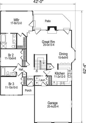 Floorplan 1 for House Plan #5633-00061