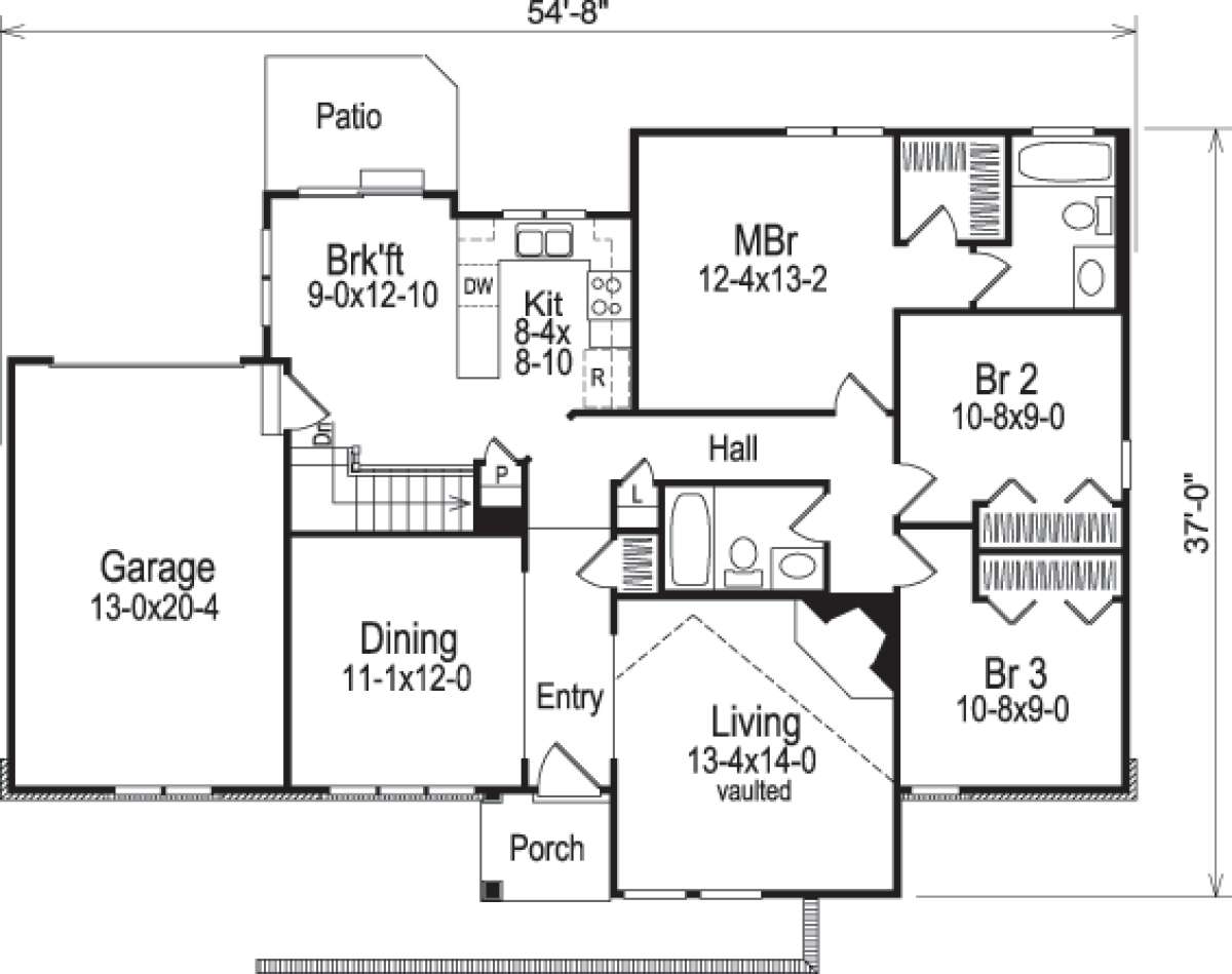 Floorplan 1 for House Plan #5633-00062