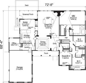 Floorplan 1 for House Plan #5633-00065