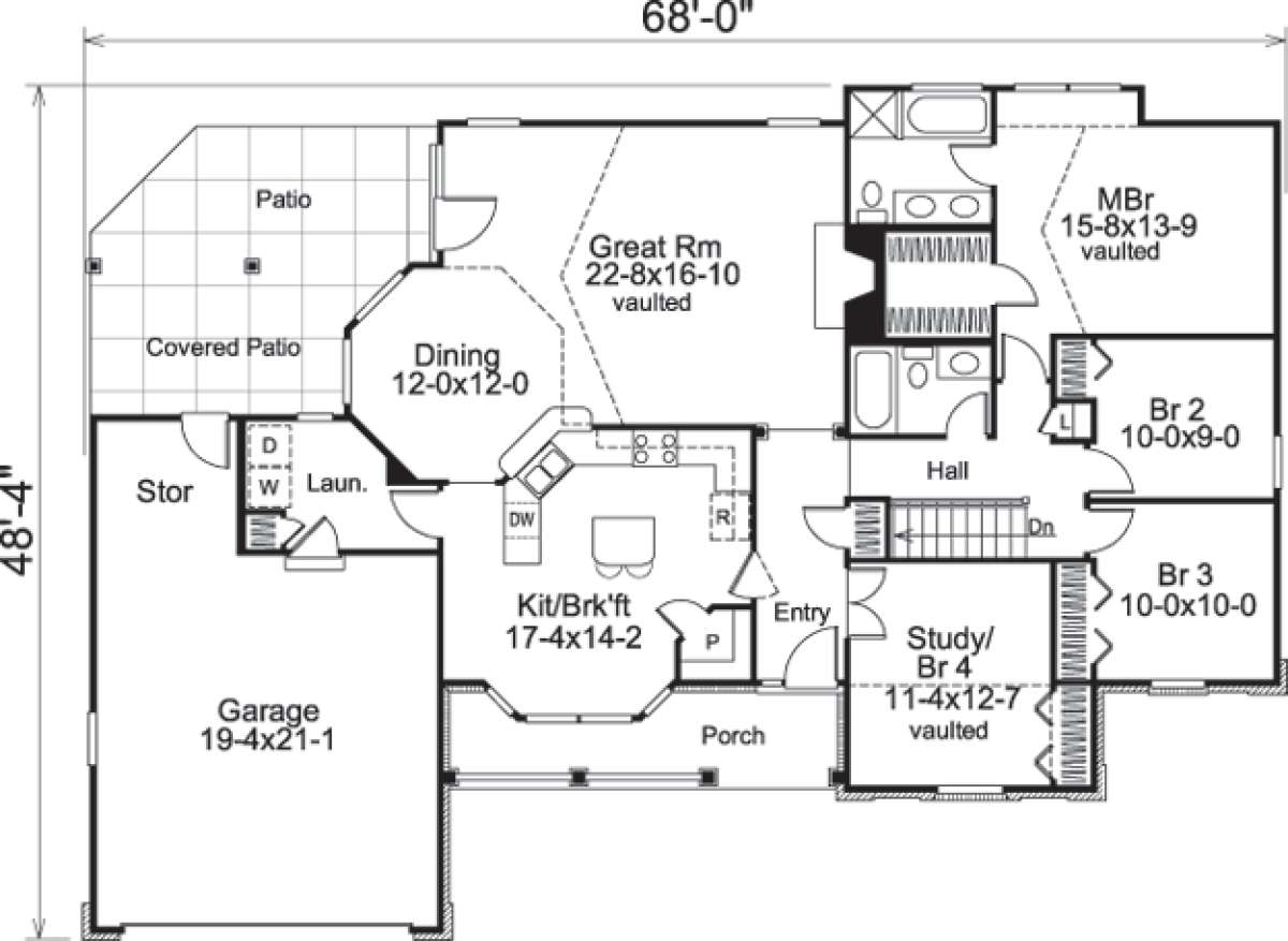 Floorplan 1 for House Plan #5633-00066