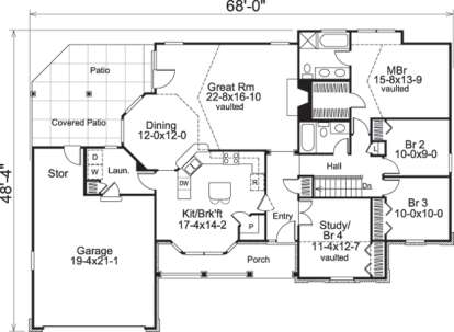 Floorplan1 for House Plan #5633-00066