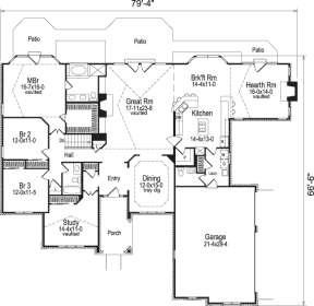 Floorplan 1 for House Plan #5633-00067