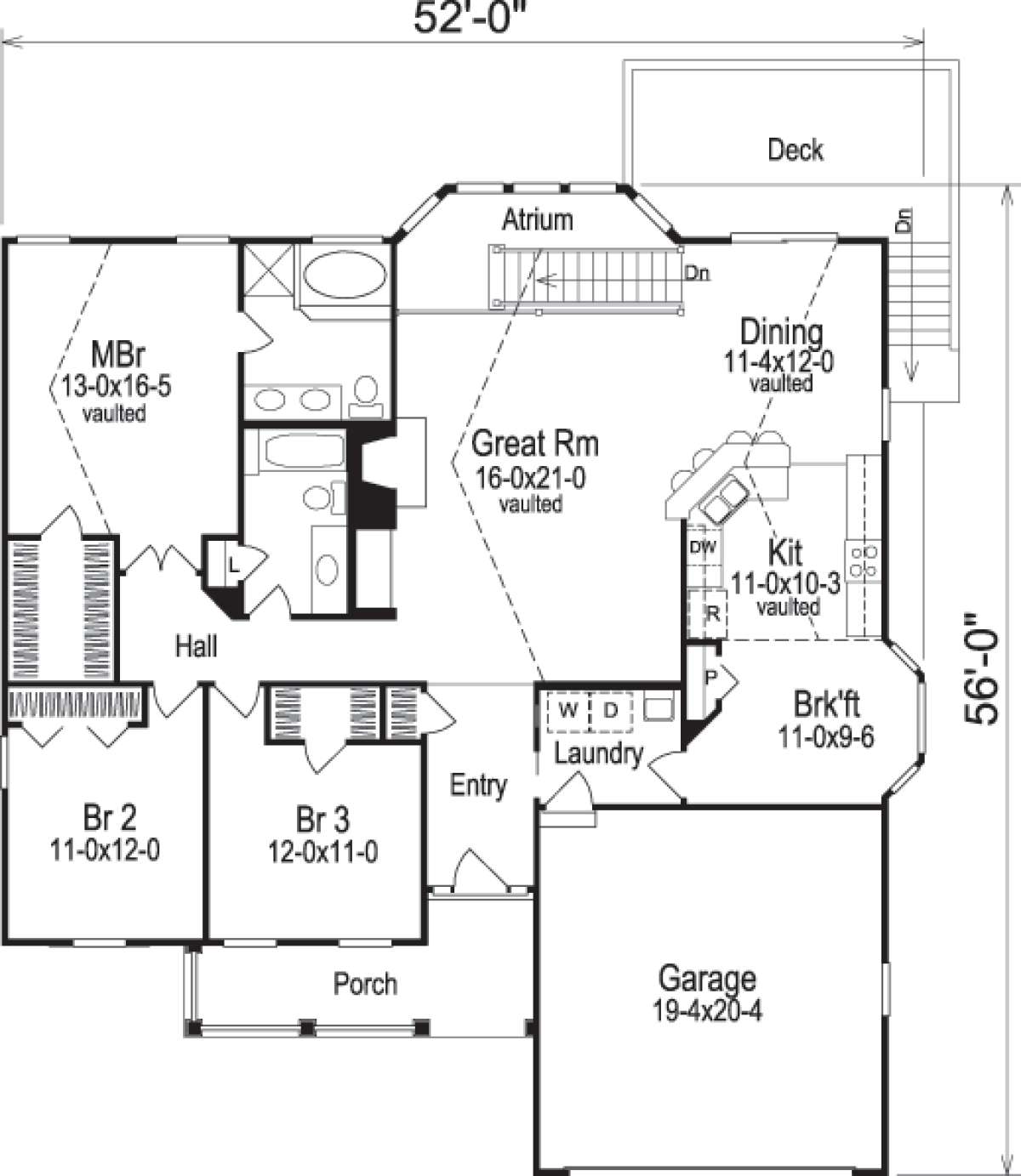 Floorplan 1 for House Plan #5633-00070