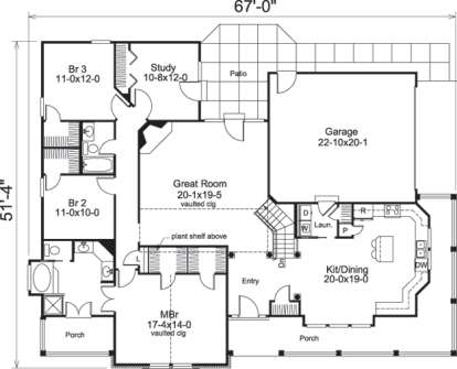 Floorplan 1 for House Plan #5633-00072