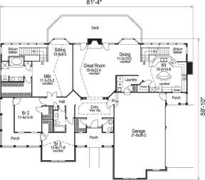 Floorplan 1 for House Plan #5633-00073