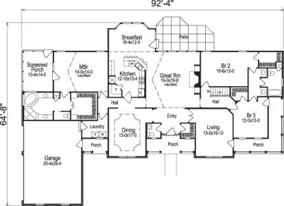 Floorplan1 for House Plan #5633-00074
