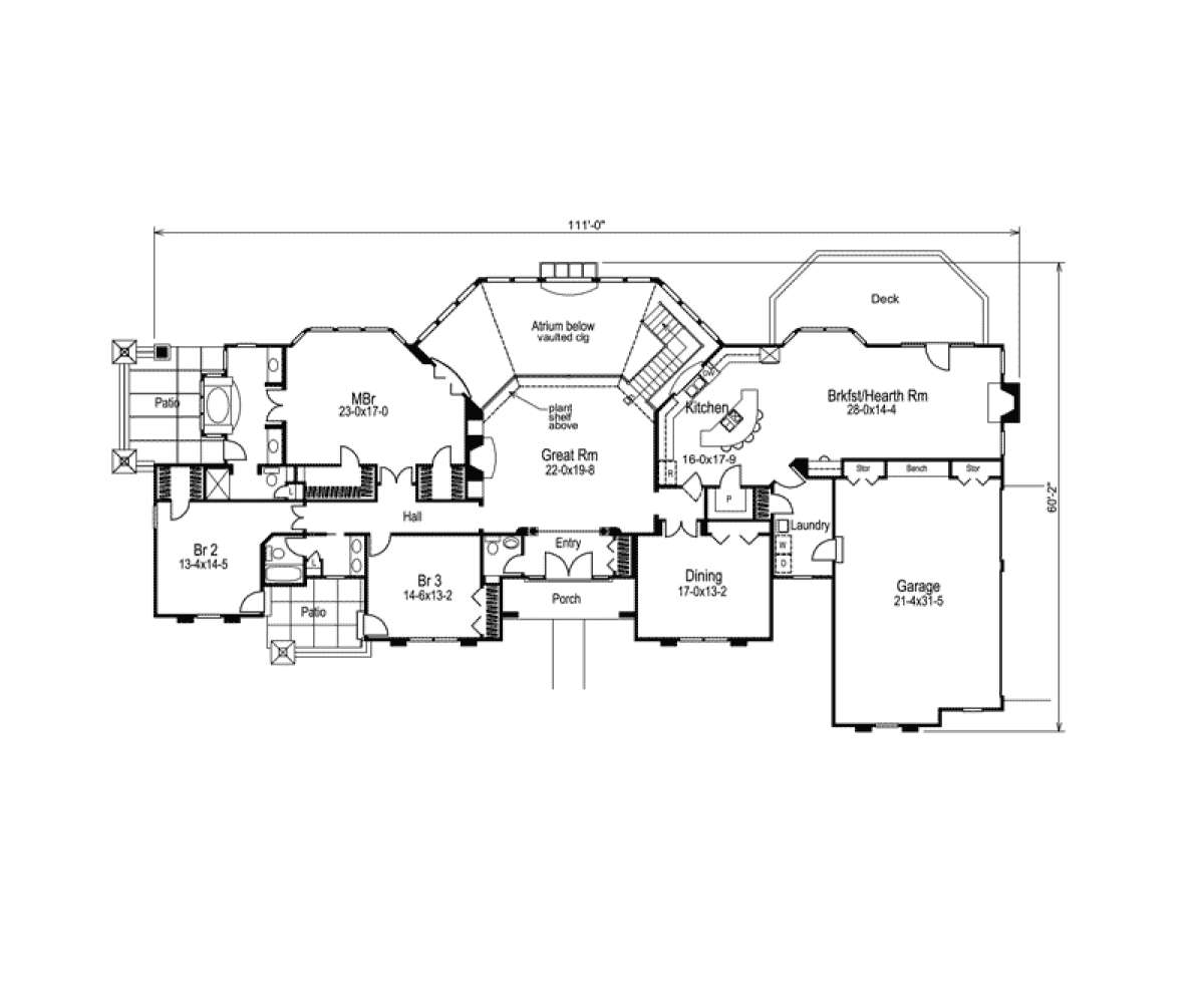 Floorplan 1 for House Plan #5633-00075