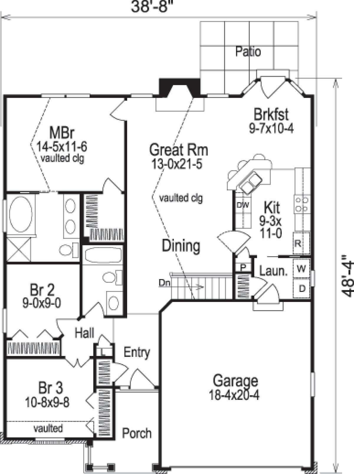 Floorplan 1 for House Plan #5633-00077