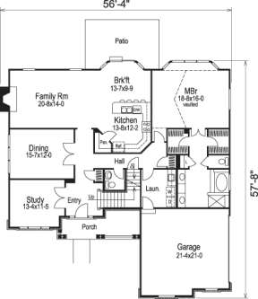 Floorplan 1 for House Plan #5633-00080