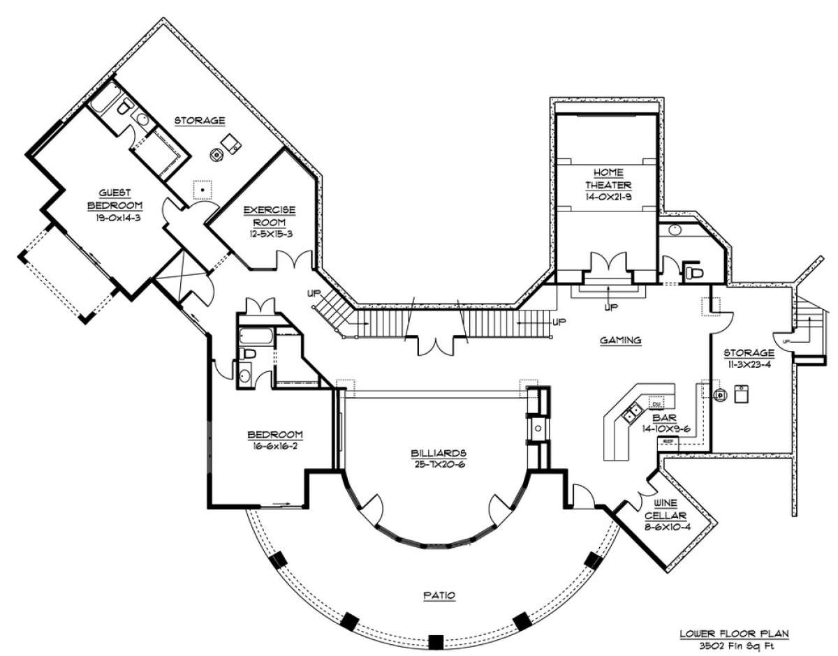 Basement Floor Plan for House Plan #5631-00008