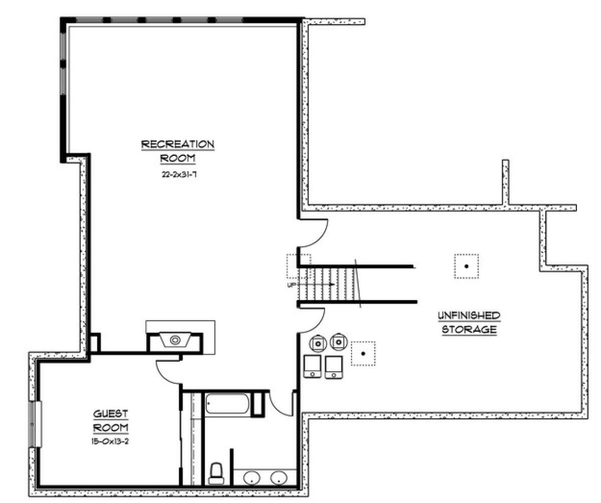 Basement Floor Plan for House Plan #5631-00011