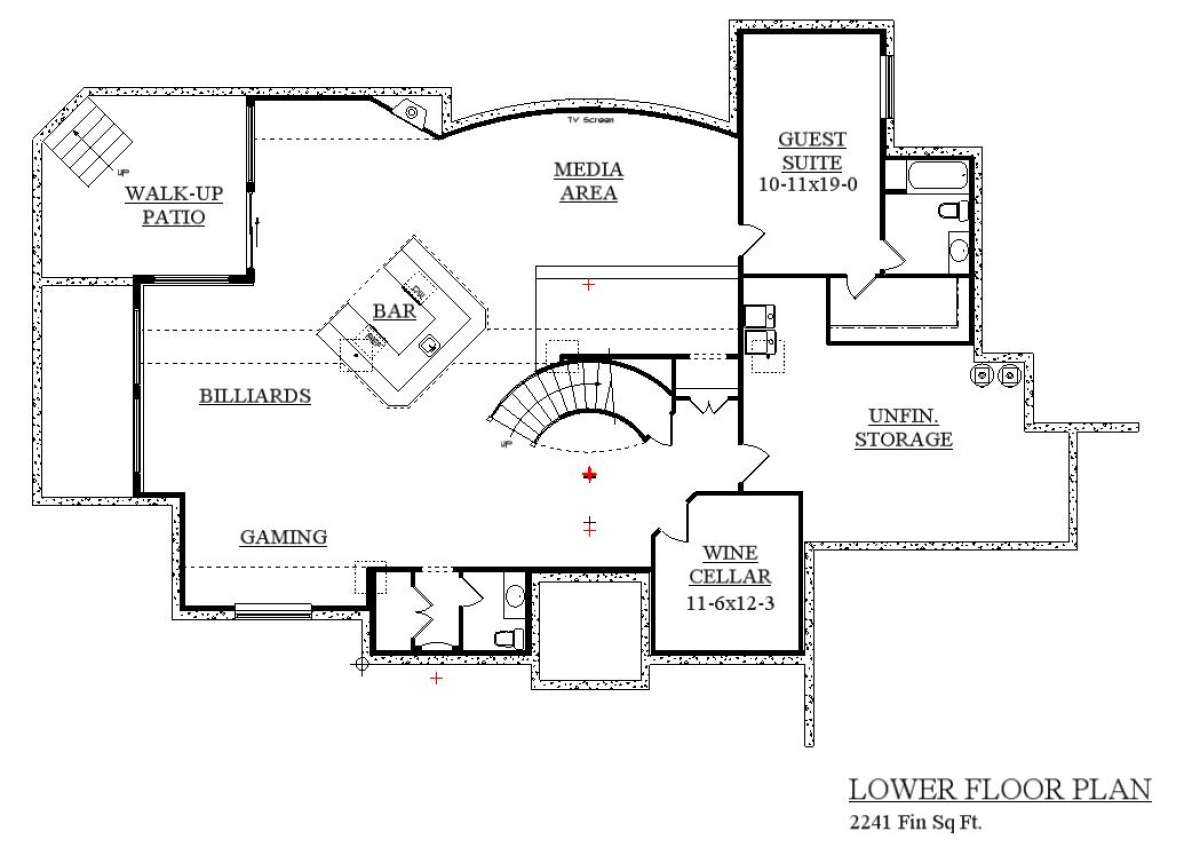 Basement Floor Plan for House Plan #5631-00017