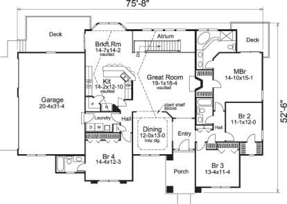 Floorplan 1 for House Plan #5633-00083