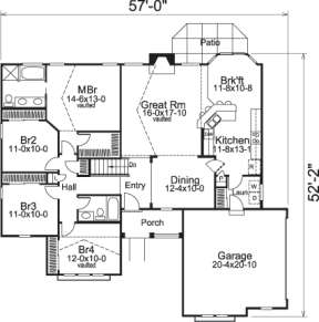 Floorplan 1 for House Plan #5633-00084