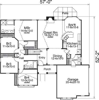 Floorplan1 for House Plan #5633-00084