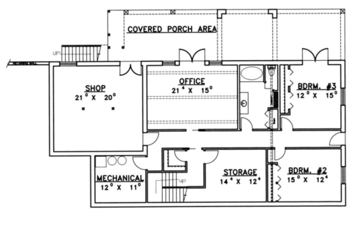 Basement Floor for House Plan #039-00177