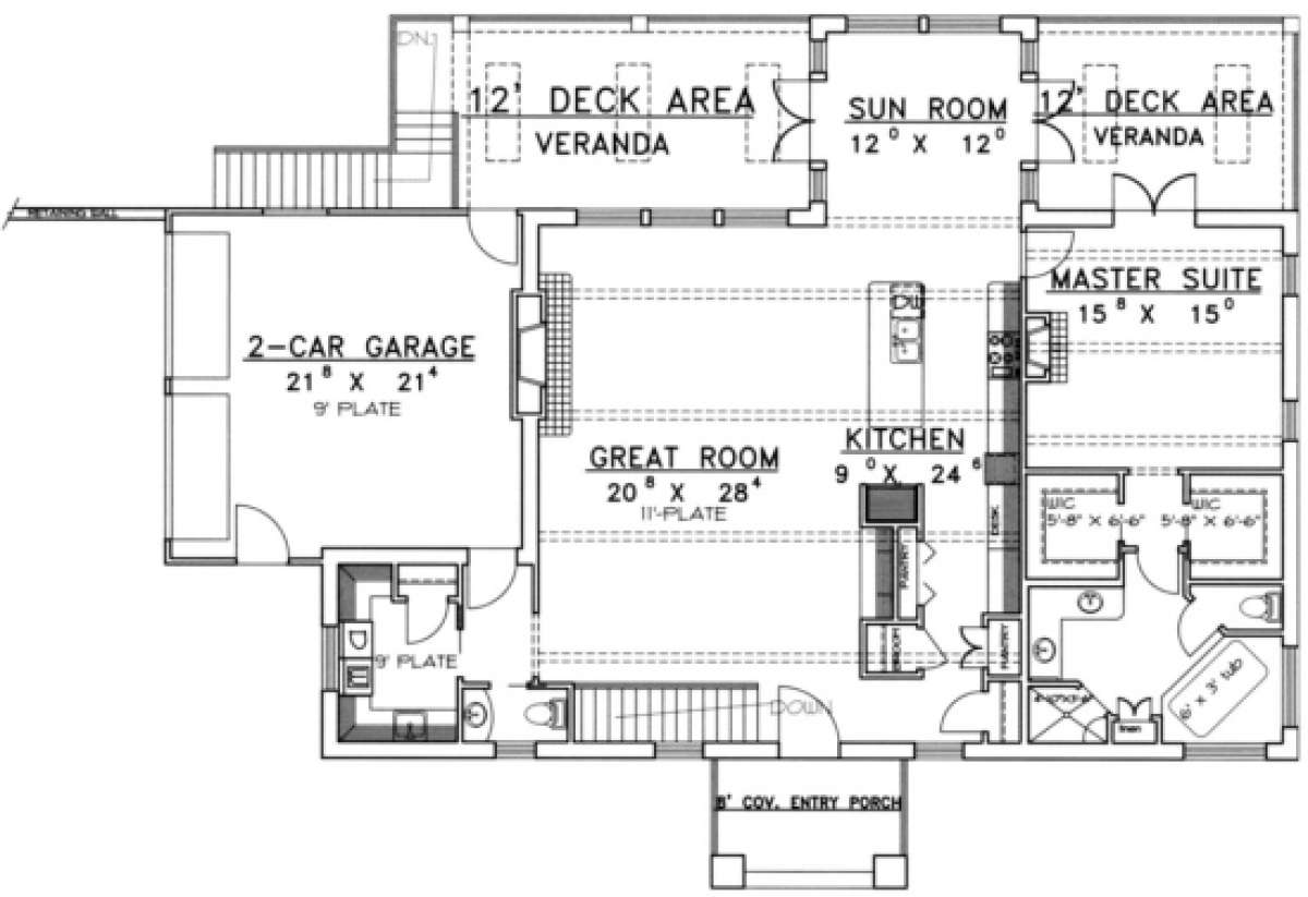 Main Floor for House Plan #039-00177