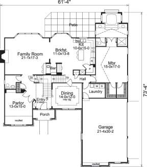 Floorplan 1 for House Plan #5633-00087