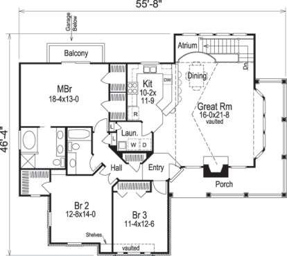 Floorplan 1 for House Plan #5633-00091